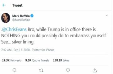 Chris Evans accidentally leaks explicit photo, Mark Ruffalo reacts.