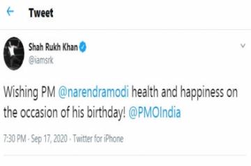 SRK wishes health and happiness to PM Modi on his birthday.