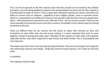 After Producers Guild slams 'relentless attacks' on film industry's reputation