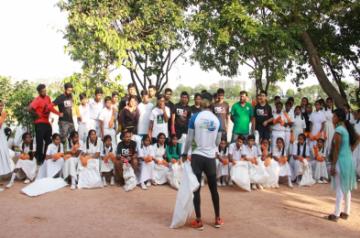 Ripu Daman Bevli leading the briefing before the Trash Workout in Bangalore