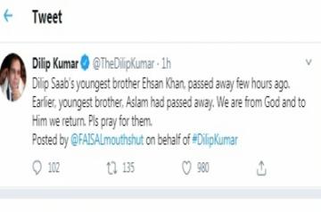 Dilip Kumar's brother Ehsan Khan succumbs to Covid-19.