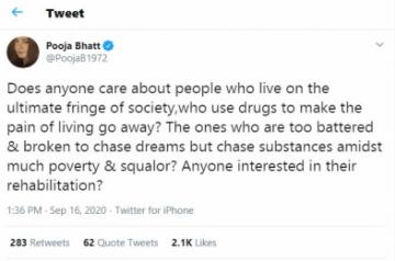 Pooja Bhatt concerned about people who are 'too battered and broken'.