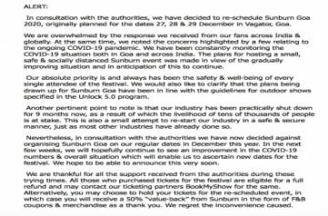 Sunburn Goa 2020: Organisers hope to announce new dates soon.