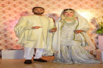 Mumbai: Bollywood music composer Ismail Darbar's son Zaid Darbar and actress Gauhar Khan at their wedding ceremony, in Mumbai on Dec 25, 2020. (Photo: IANS)