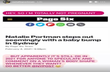 Actress Natalie Portman on Saturday snubbed reports suggesting she is pregnant.