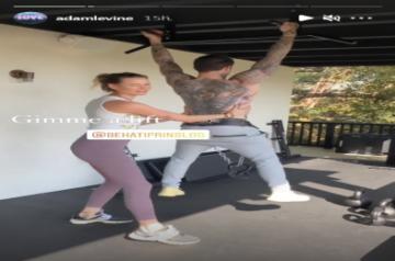 Adam Levine flaunts fit body in shirtless workout session (Credit: Instagram)
