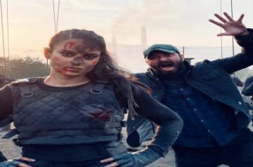 Kangana shares post after 10th night shift of Dhaakad.(photo:instagram)