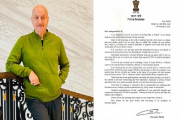 Anupam Kher 'honoured and humbled' on receiving PM Modi's signed letter.