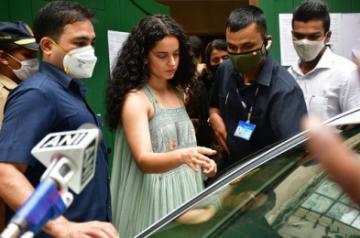 Mumbai: Actress Kangana Ranaut visits her office in Bandra after the Brihanmumbai Municipal Corporation (BMC) carried out the demolition of unauthorised modifications/extensions at her office on Wednesday, in Mumbai on Sep 10, 2020. (Photo: IANS)