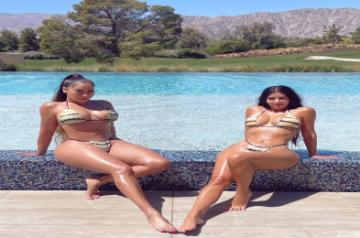 Kim flaunts perfect tan while twinning with friend in bikini.(photo:Instagram)