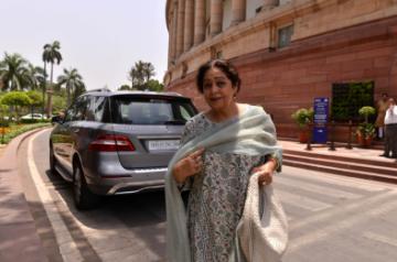 New Delhi: BJP MP Kirron Kher at Parliament, in New Delhi on July 1, 2019. (Photo: IANS)