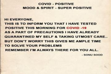 Sonu Sood tests Covid positive.(photo:Instagram)