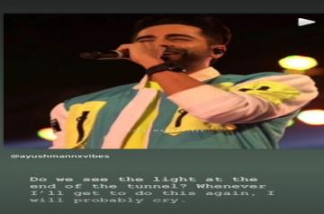Ayushmann on live gigs: 'Whenever I'll get to do this again, I will probably cry'.(Pic:Instagram)