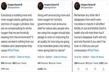 Kangana: People using oxygen should pledge to work on improving air quality.