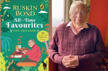 (L) The cover of new release (R) Ruskin Bond; Source: Ruskin Bond/Instagram