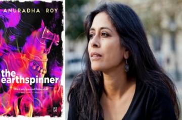 (L) Book cover of 'The Earthspinner' (R) Anuradha Roy