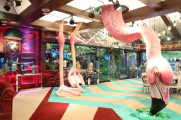 Giant flamingo stands out in jungle-themed Bigg Boss 15 house.