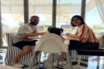 Virat, Anushka enjoy breakfast with daughter Vamika.(photo:instagram)