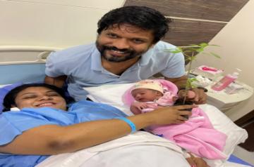 Soundararaja blessef with a baby girl.