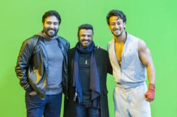 Rahman with Tiger Shroff and Vikas Bahl.