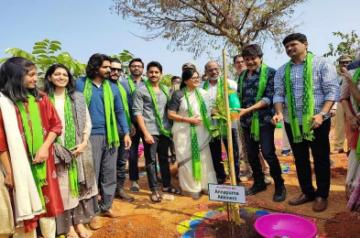 Foundation stone laid by Nagarjuna for the adopted land of 1,080 acres