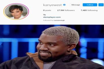 Kanye West uses Kris Jenner's photo as his Instagram profile picture.(photo:instagram)