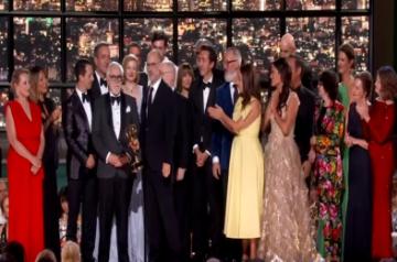 'Succession' showrunner takes dig at Charles in Emmys acceptance speech.