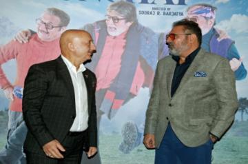 Mumbai: Bollywood actors Anupam Kher and Boman Irani during the promotion of their film 'Uunchai', in Mumbai on Tuesday, Oct. 18, 2022. (Photo: Sanjay Tiwari/IANS)