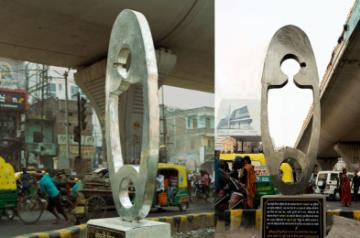 Dignified healthcare for women art installation in Patna's Ramnagri Mod Chowk