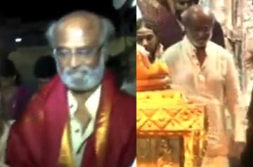 Superstar Rajinikanth offers prayers at Tirumala temple.