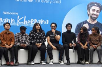 New Delhi:  Indian actor Ayushmann Khurrana speaks during an event after he was appointed as UNICEF India National Brand Ambassador, in New Delhi on Saturday, February 18, 2023. (Photo: IANS/Wasim Sarvar)