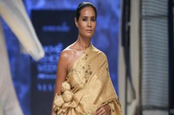 Model in a sari from designer Anavila Misra. Photo Courtesy: lakmefashionwk/Instagram