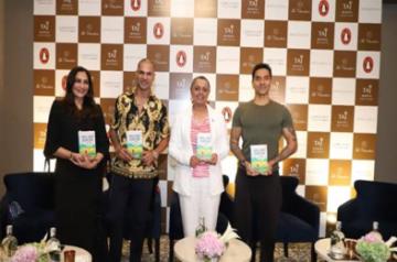 From R- L:  Luke Coutinho - Author, Founder of You Care Wellness Program; Charu Sood - Deputy Mayor, Elmbridge Borough Council, UK;Shikhar Dhawan - Celebrated Indian Cricketer& Neelima Dalmia Adhar –Author, Headof Delhi chapter of the Prabha Khaitan Foundation