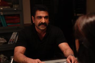 An injured Eijaz Khan