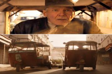 Harrison Ford zips through an Indian city in rickshaw in 'Indiana Jones: The Dial of Destiny'