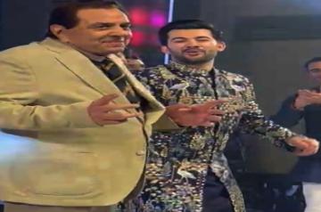 Dharmendra dances with grandson Karan Deol on 'Yamla Pagla Deewana'.